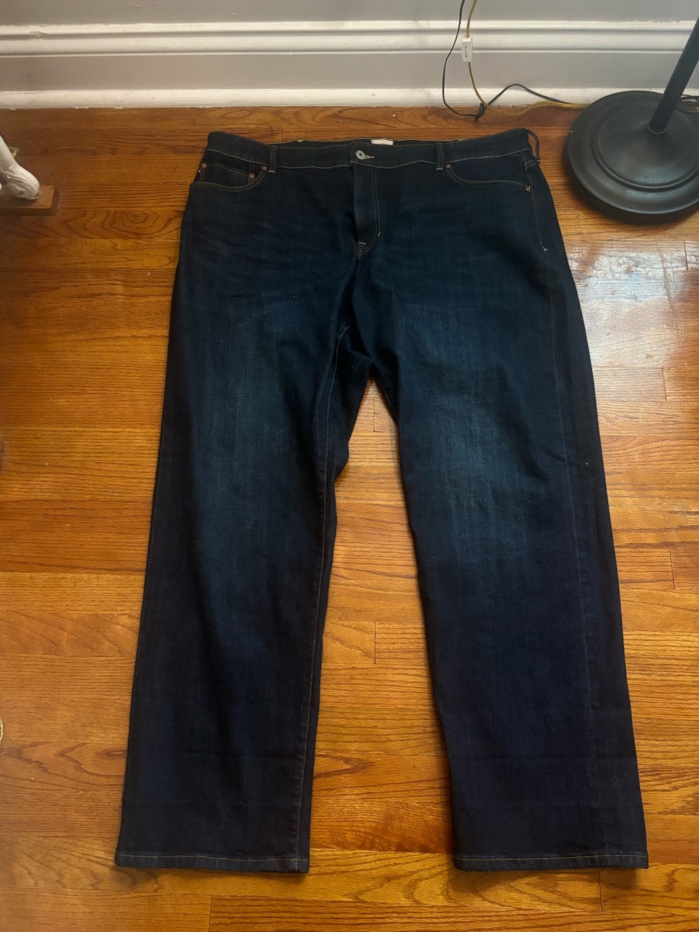 Flint and Tinder Dark Wash Stretch Selvedge Denim Classic Fit Jeans Mens 42x32